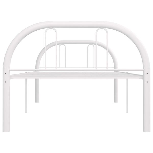 vidaXL Bed Frame without Mattress White Metal 90x200 cm