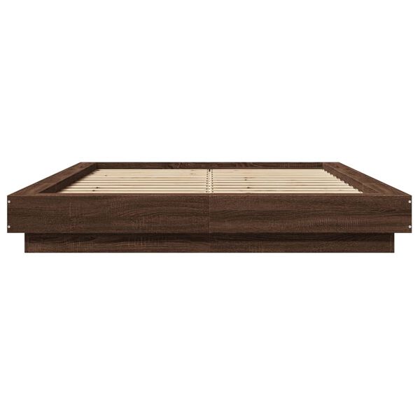 vidaXL Bed Frame without Mattress Brown Oak 140x190 cm