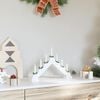 vidaXL Christmas Candle Bridge White 39.5 x 5 x 29 cm Solid Pine Wood
