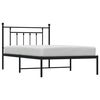vidaXL Metal Bed Frame without Mattress with Headboard Black 100x200cm