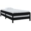 vidaXL Stack Bed without Mattress Black 75x190 cm Small Single Solid Wood Pine