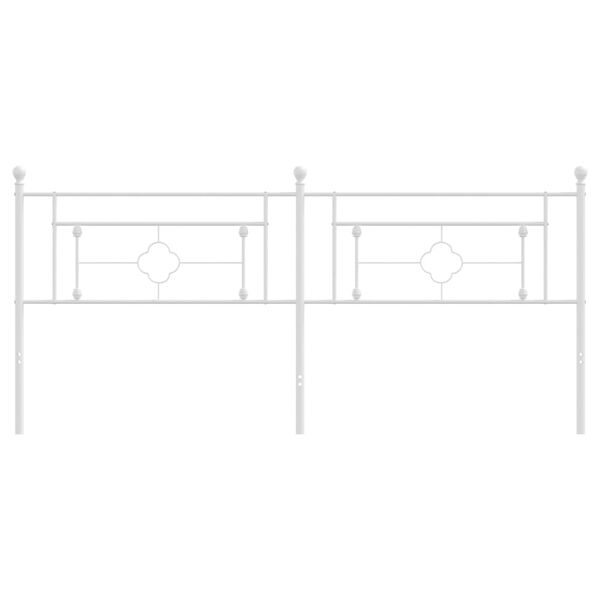 vidaXL Metal Replace Headboard White 200 cm