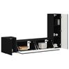 vidaXL TV Cabinet Set Wall-mounted 4 pcs Black Engineered Wood
