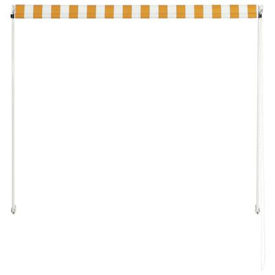 vidaXL Retractable Awning 150x150 cm Yellow and White