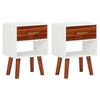 vidaXL Bedside Cabinet | Set of 2 | Brown and matte white