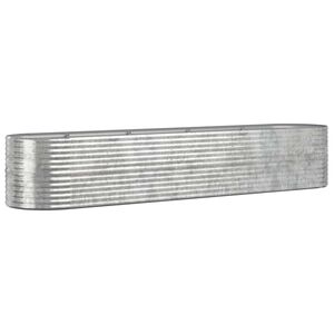 vidaXL Garden Raised Bed Galvanised Steel 368x80x68 cm Silver