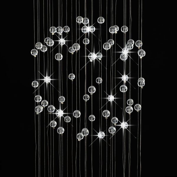 vidaXL Ceiling Lamp with Crystal Beads Silver Sphere 3 x G9 Bulbs