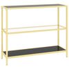 vidaXL Shelf | Black | Tempered Glass | Medium | Shelving | Corner Shelf