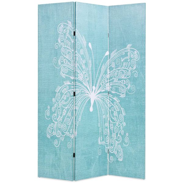 vidaXL Folding Room Divider 120x170 cm Butterfly Blue