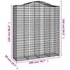 vidaXL Arched Gabion Baskets 3 pcs 200x50x220/240 cm Galvanised Iron