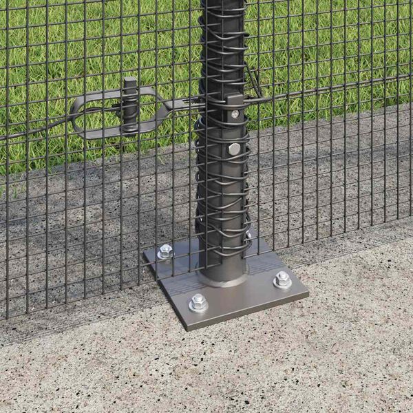 vidaXL Fence Post Grey 25 x 1.4 m (12 x 12 mm mesh) Steel and PVC