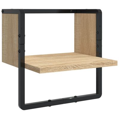 vidaXL 6 Piece Wall Shelf Set with Bars Sonoma Oak Engineered Wood