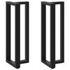 vidaXL Bar Table Legs T-Shaped 2 pcs Black 50x35x(110-111) cm Steel