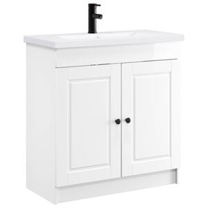 vidaXL Bathroom Furniture Set High Gloss White 56 x 37.5 x 81 cm
