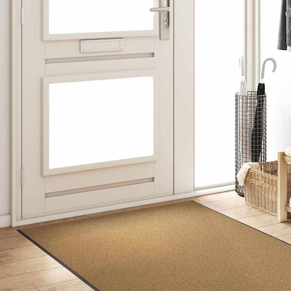 vidaXL Doormat Other Cream and Black 120 x 350 cm Polyamide and PVC