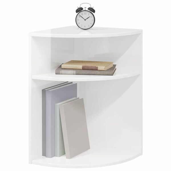 vidaXL End Table High Gloss White 39.7 x 39.7 x 60 cm Engineered Wood