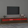vidaXL TV Cabinet with LED Lights Brown Oak 240x35x40 cm