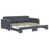 vidaXL Daybed with Trundle without Mattress Dark Grey 90x190 cm Single