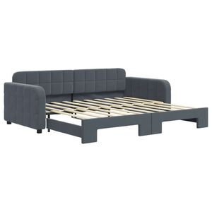 vidaXL Daybed with Trundle without Mattress Dark Grey 90x190 cm Single