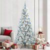 vidaXL Artificial Hinged Christmas Tree White 210 cm PE and PVC