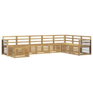 vidaXL Outdoor Sofa Set 8 pcs White Solid Acacia Wood