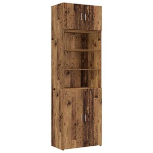 vidaXL Storage Cabinet with Shelves Old Wood 70 x 42.5 x 225 cm
