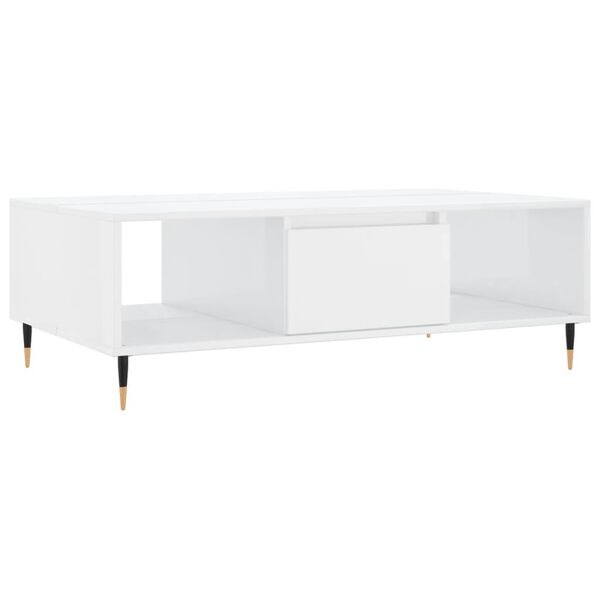 vidaXL Coffee Table High Gloss White 104x60x35 cm Engineered Wood