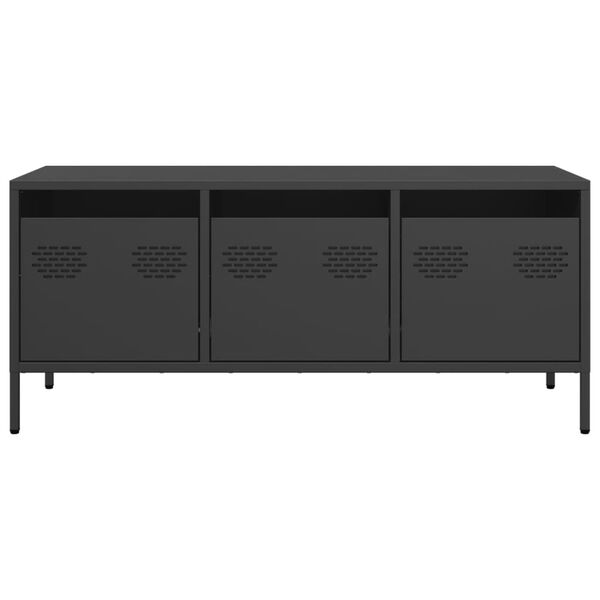 vidaXL TV Cabinet Black 101.5x39x43.5 cm Cold-rolled Steel