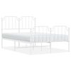 vidaXL Metal Bed Frame without Mattress with Footboard&nbsp;White 120x200cm