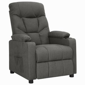 vidaXL Recliner Chair Dark Grey Fabric