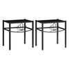 vidaXL Bedside Cabinets 2 pcs Black Metal and Glass