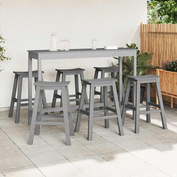 vidaXL Garden Bar Set 6 pcs Light Grey HDPE