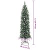 vidaXL Artificial Slim Christmas Tree Green and white 120 cm