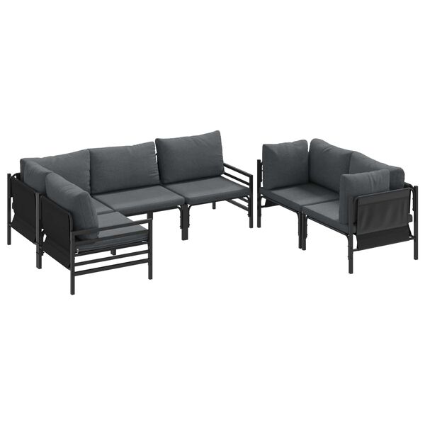 vidaXL Garden Sofa Set with Cushion 6 pcs Anthracite Steel