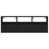 vidaXL TV Wall Cabinet with LED Lights Black 130x31x45 cm