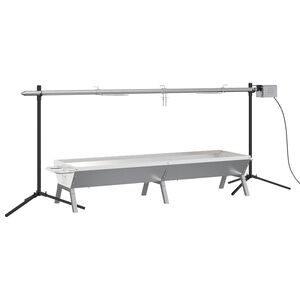 vidaXL Automatic Barbecue Grill and Tray Set Stainless Steel