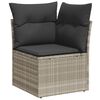 vidaXL 11 Piece Garden Sofa Set with Cushions Light Grey Poly Rattan