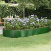 vidaXL Garden Raised Bed Galvanised Steel 296x140x36 cm Green