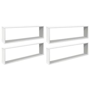 vidaXL Wall Cube Shelf 4 pcs White 100x15x30 cm Engineered Wood
