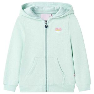 vidaXL Kids' Hooded Sweatshirt with Zip Light Mint Mix 92