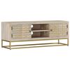 vidaXL TV Cabinet 110x30x40 cm Solid Bleached Wood Mango