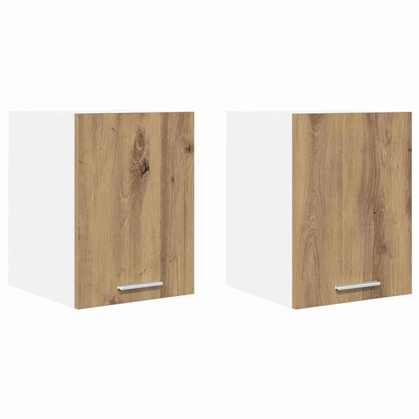 vidaXL Hanging Cabinet 2 pcs Artisan Oak and White 30 x 31 x 40 cm