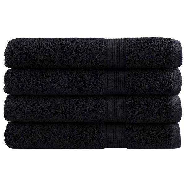 vidaXL Premium Sauna Towels SOLUND 4 pcs Black 80x200 cm 600 gsm