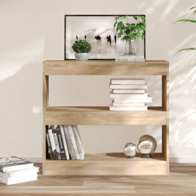 vidaXL Book Cabinet/Room Divider Sonoma Oak 80x30x72 cm