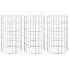vidaXL Circular Gabion Raised Beds 3 pcs Galvanised Steel &Oslash;30x50 cm