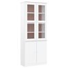 vidaXL Glass Display Cabinet "ALTA" White 77x35x186,5 cm Solid Wood Pine
