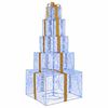 vidaXL Christmas LED Gift Box Stack 250 LEDs Blue 56 x 56 x 120 cm