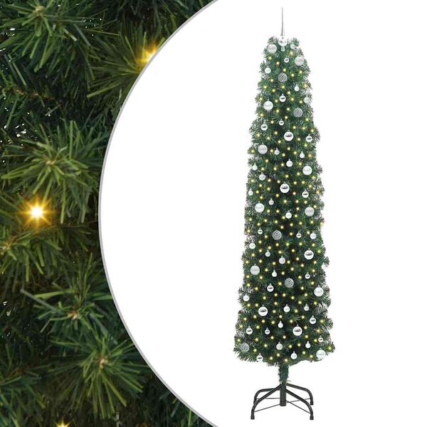 vidaXL Artificial Christmas Tree with 300 LEDs with Stand Green 240 cm
