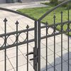 vidaXL Fence Gate with Lock Grey 401 x 224.5 cm Steel