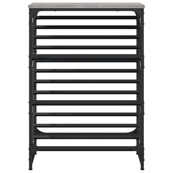 vidaXL Shoe Rack Grey Sonoma 60x30x85 cm Engineered Wood